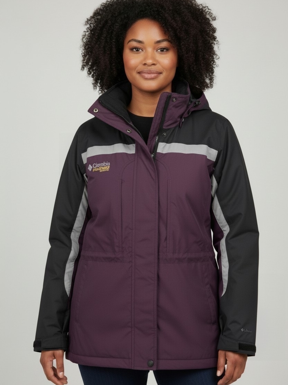 Vintage Columbia Challenge Series Women XL Gore Interchange Jacket Purple Y2K